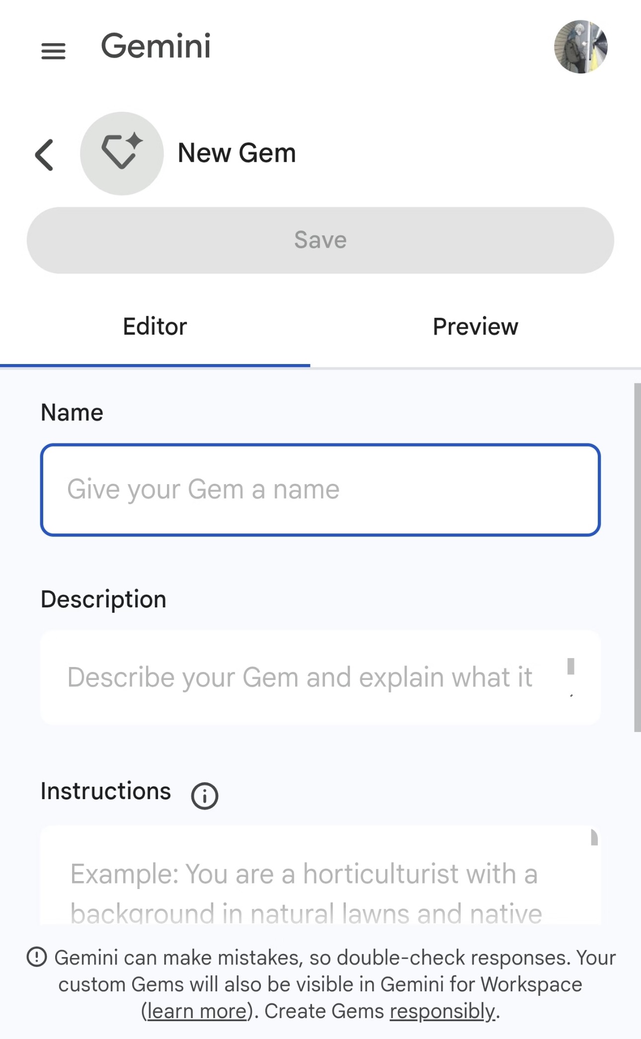 通过创建 New Gem 强制刷新 Gemini 状态